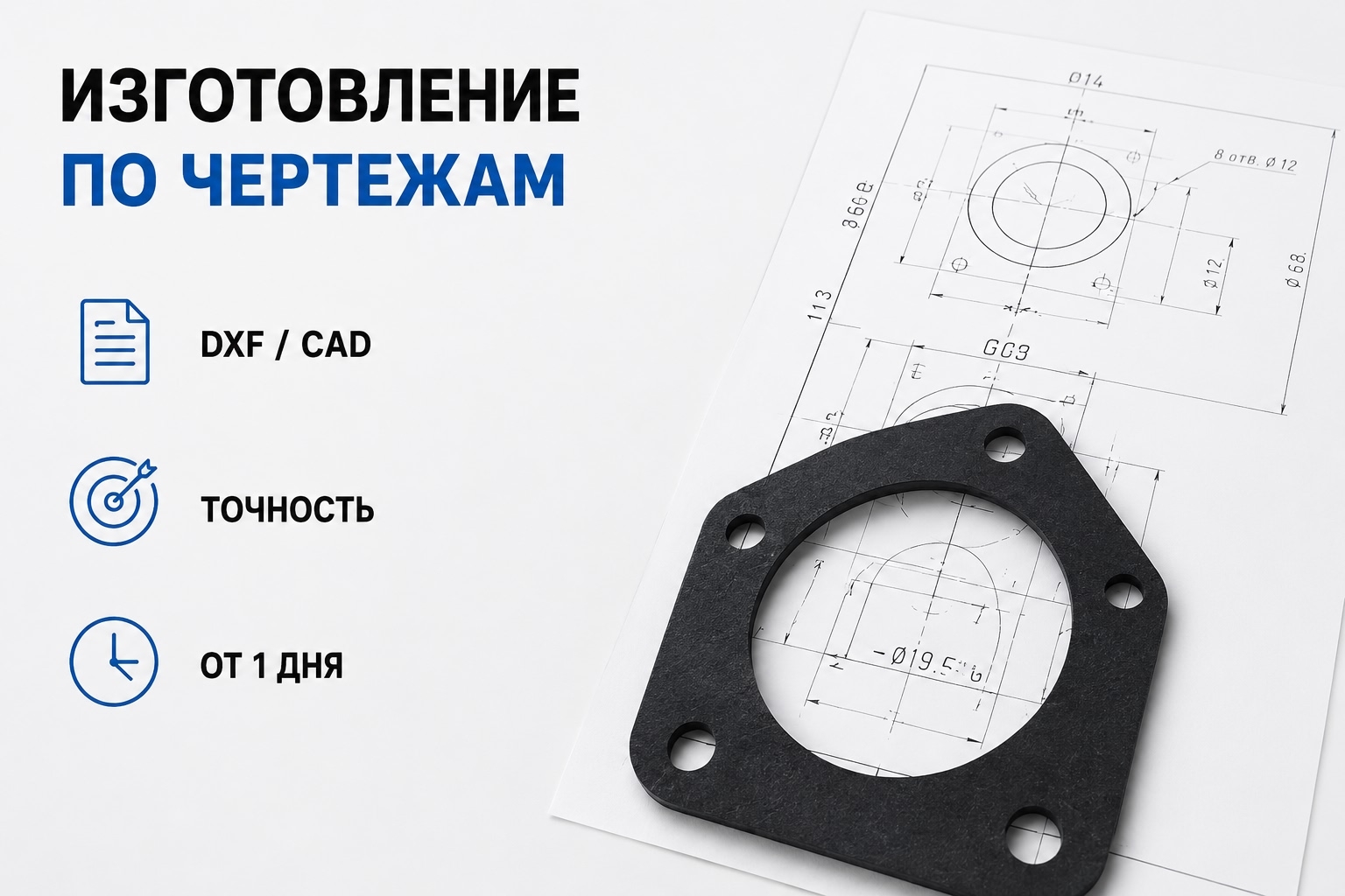 Изготовление прокладок из резины Изготовление прокладок из резины